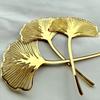 3Pcs Ginkgo Leaf Cake Decoration Flower Noodles Happy Birthday Party Cake Plugin Gold