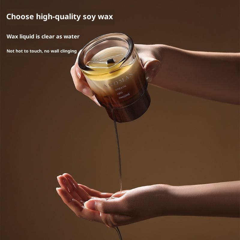 Scented Candle Wooden Base Indoor Bedroom Fragrance Ornament