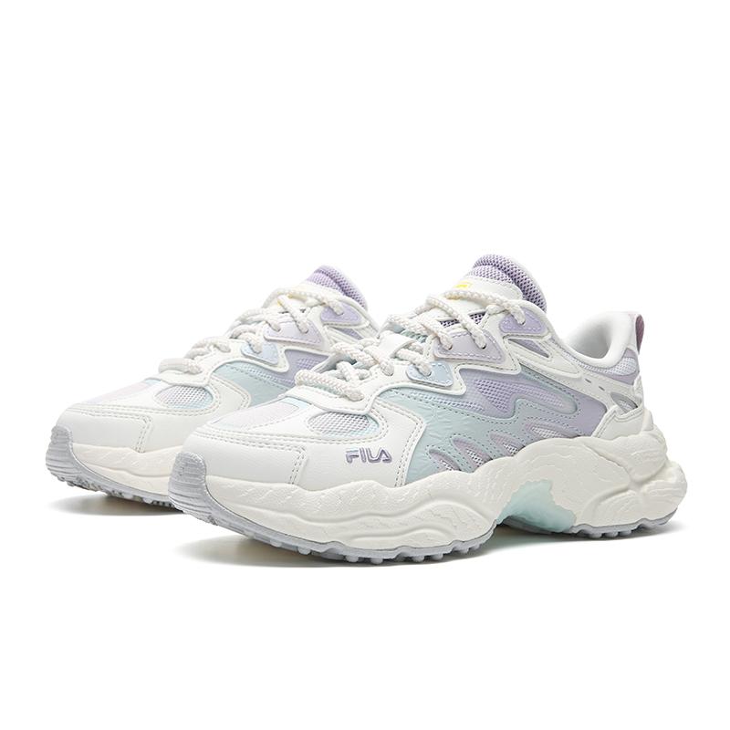 Fila FERN Abrasion Resistant, Breathable, Lightweight Low Top Chunky Sneakers Women's Snow/Light Blue F12W622118FSW