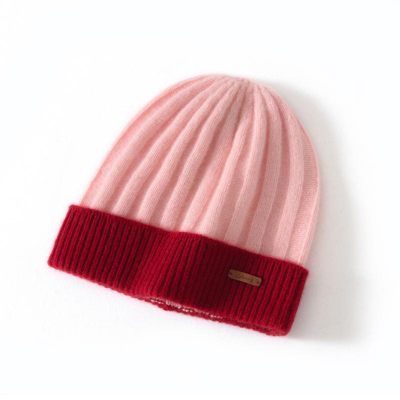 New pure cashmere wool hat men's autumn and winter thickened warm knitted hat female couple Consinee
