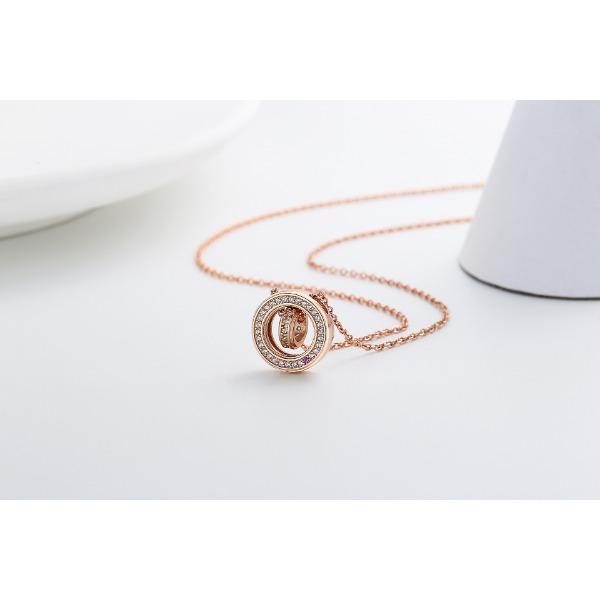 Double Ring Guardian Star Necklace for Women's Exquisite Versatile Ins Small and High Sense Transport Beads