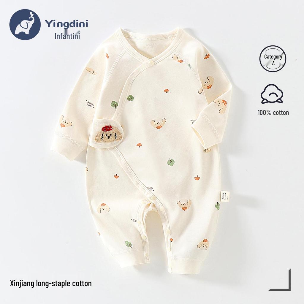 Neugeborenen Strampler aus reiner Baumwolle mit Schmetterlingsmotiv - Atmungsaktiver doppellagiger Anzug für Herbst und Frühling