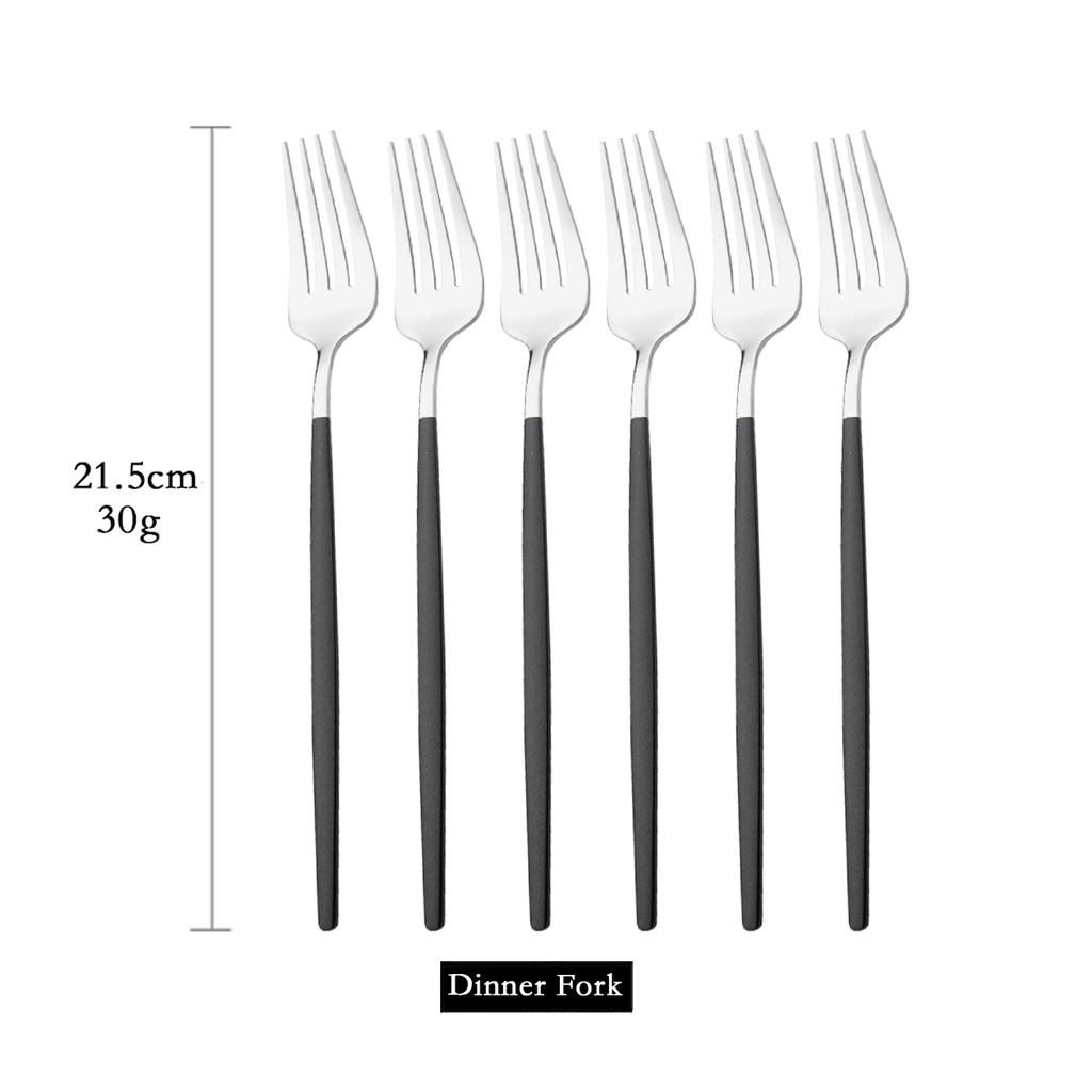 6Pcs Colorful Cutlery Set Stainless Steel Dinner Fork Set Dessert Cake Fork Fruit Salad Fork Tableware Set Kitchen Flatware Set