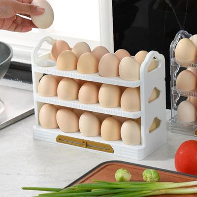 Θήκη Αυγών 3 Επιπέδων με Χειρολαβή Δίσκος Αυγών Κάδοι για Ντουλάπι Πάγκο