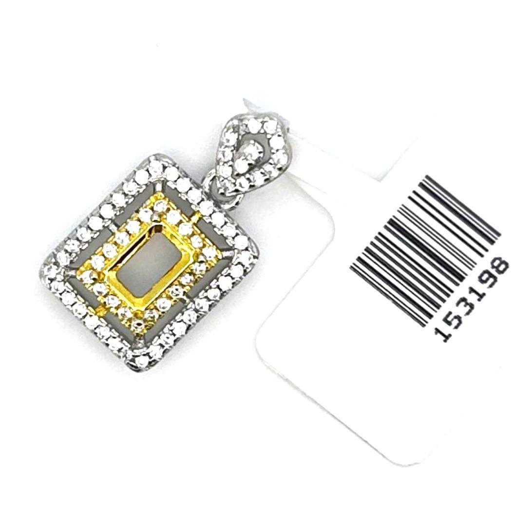 

Прямоугольное колье-подвеска из стерлингового серебра 925 пробы с маленьким восьмиугольным цветным драгоценным камнем, двухцветное гальваническое покрытие, ручная работа. 925 Silver