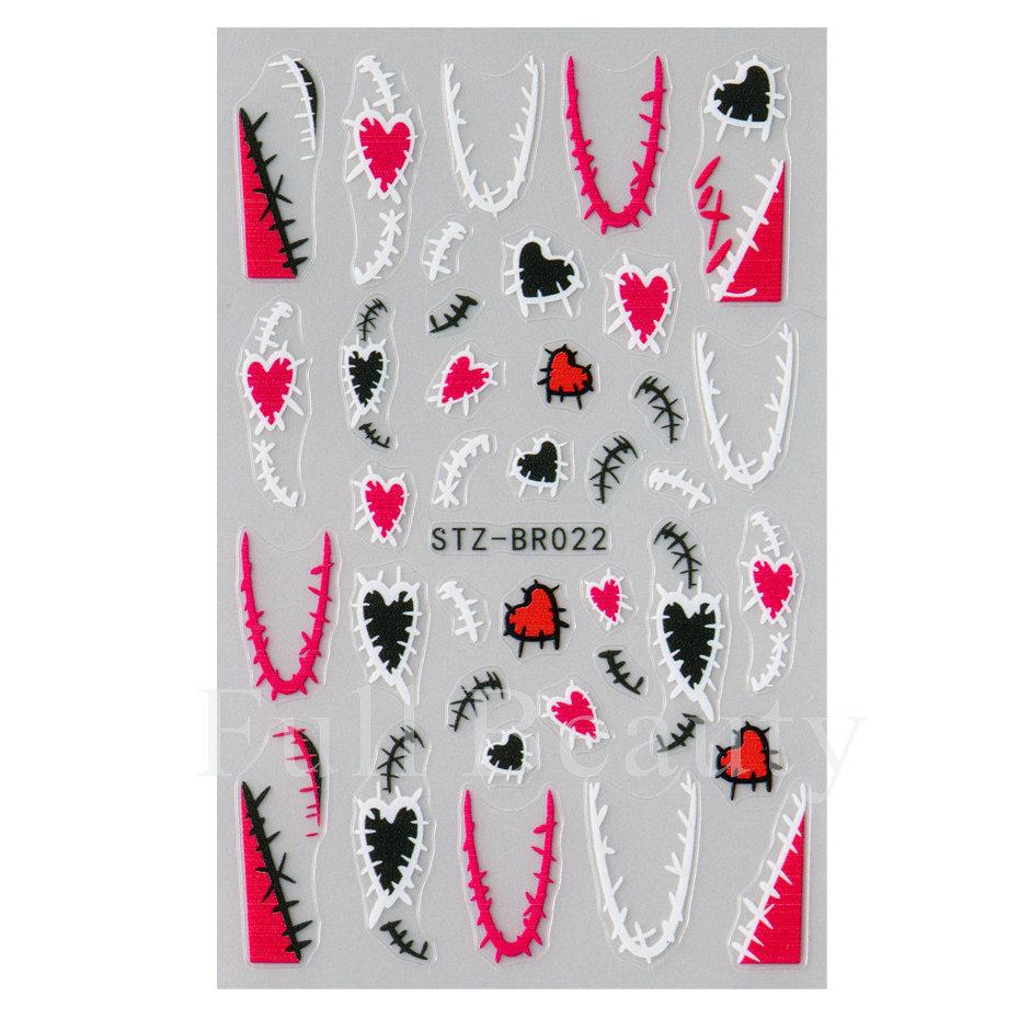 Nail Art Stickers, Valentine'S Day French Thorn Line Patches, Love Thin And Tough Nail Stickers