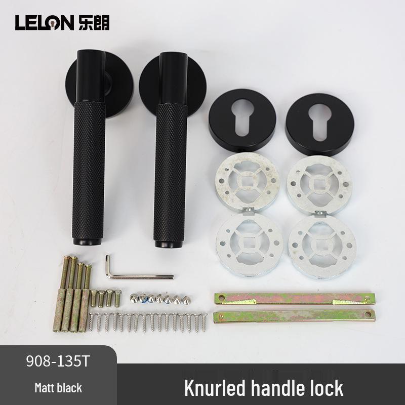 

Knurled Zinc Alloy Indoor Silent Door Lever Handle Lock Set
