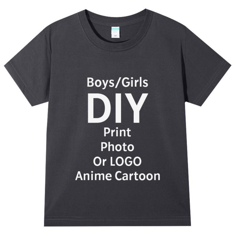 Kids Clothes Customized T Shirts for Boys Girls 100%Cotton Short-sleeve Shirt Tees Tops Personalized Team Logo Graphic T-Shirt