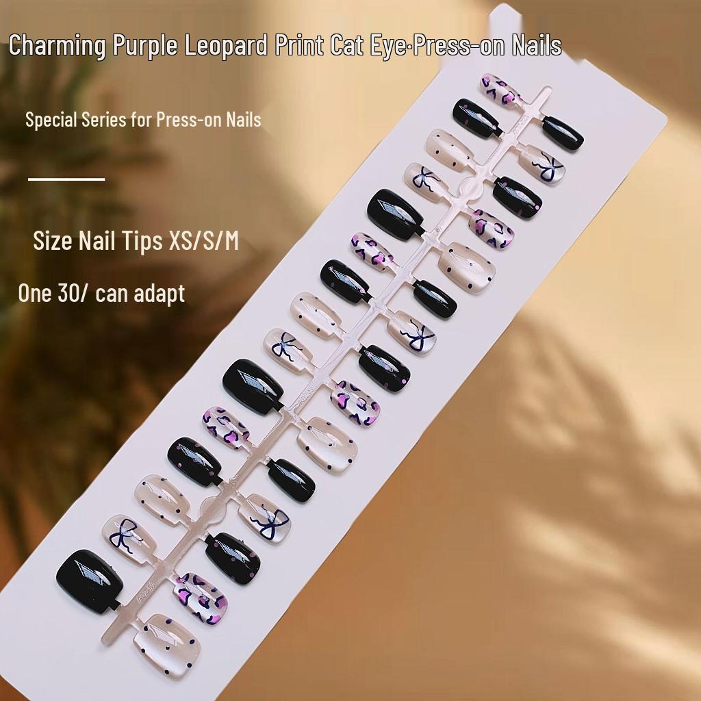 

Патчи для нейл-арта «Кошачий глаз леопарда» - Готовые накладные ногти с шармом