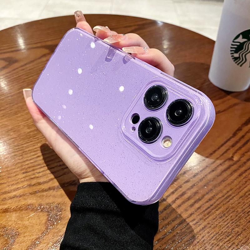 Coque Souple Néon Pailletée de Luxe Pour iPhone 17 16E 14 13Mini 12 11 Pro Max 15 17air Silicone Housse antichoc