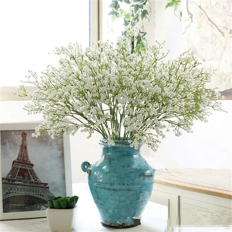 6/16Pcs Artificial Baby Breath Flowers Real Touch Silk Gypsophila Bouquets for Home Decor Wedding Decoration Craft Flower Wreath
