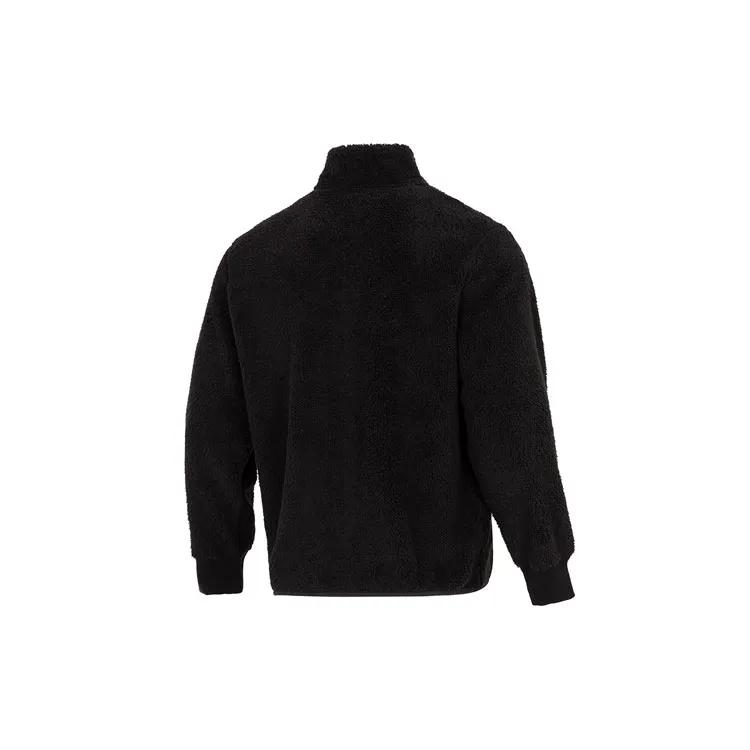 Puma Solid Color Fleece Lined Athleisure Stand Collar Sherpa Velvet Feel Coat Men's Black (Unisex) Velvet Jackets 537699 01