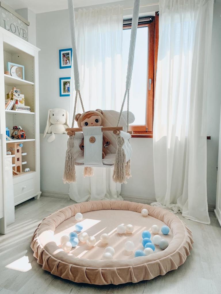 Nest Mat 120cm for Children, Velvet Soft Light Mint