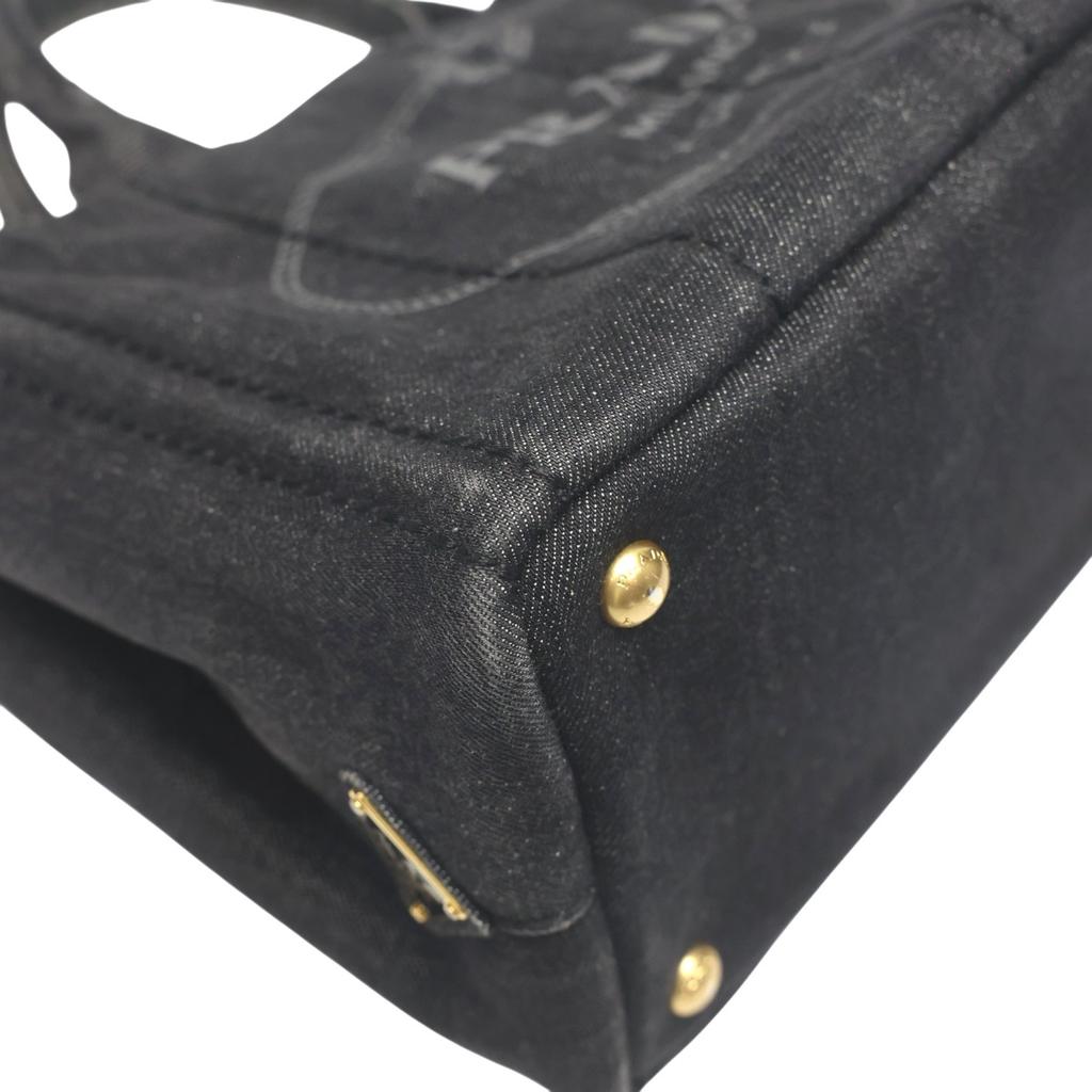 PRADA denim Canapa Tote Bag denim black Women B2439G Used