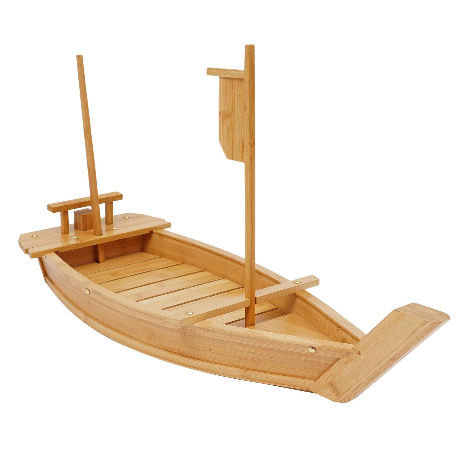 

Bamboo Sushi Boat Serving Tray with Dry Ice Smoker, 31.5 Inch Elegant Wooden Platter for Sashimi Appetizer Party