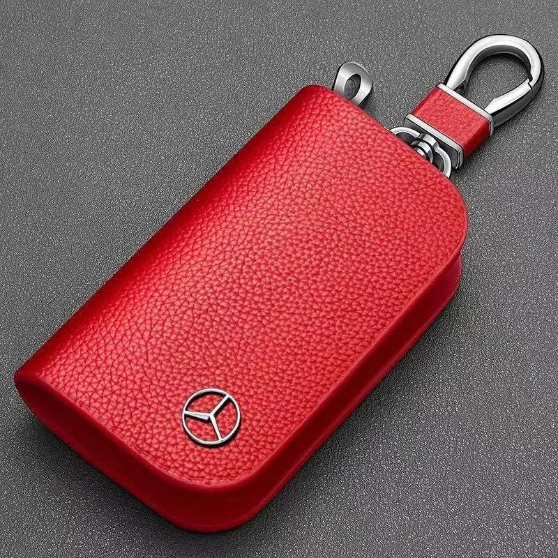 Naklejka Samochodowa Skórzane Etui na Kluczyki Samochodowe Pokrowiec na Brelok Torba Portfel Breloki Do Mercedes Benz AMG W204 W205 W212 W213 W222 x153 W1