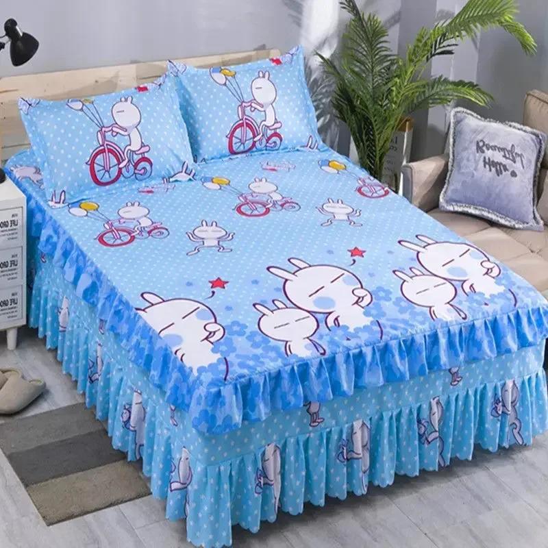 1Pcs Bed Sheet Lace Skirt Elastic Fitted Double Bedspread With Pillowcases Mattress Cover Bedding Set Elastic King Size Bedsheet