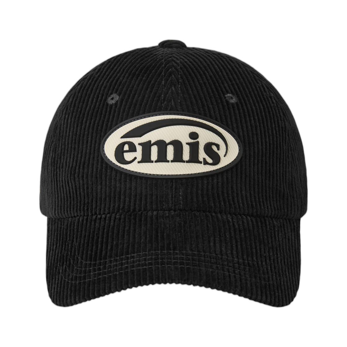 EMIS Rubber Patch Corduroy Ball Cap Black ONE SIZE