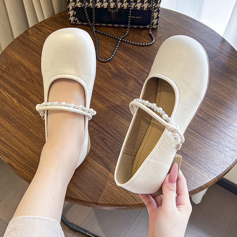 Jane damesschoenen 2025 nieuw met rok zomer Mary platte enkele schoenen damesschoenen nachtbries zachte schoenen zachtzool Doudou schoenen