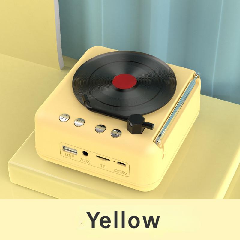 Portable Large Battery Bluetooth Speaker Vintage Vinyl Record Machine HIFI Sound Effects Super Standby  Radio New 112.4*105*57mm