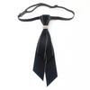Fashion Vintage Fabric Bow Tie Pearl Adjustable Necktie Handmade Neck Decoration British Bowtie Collar