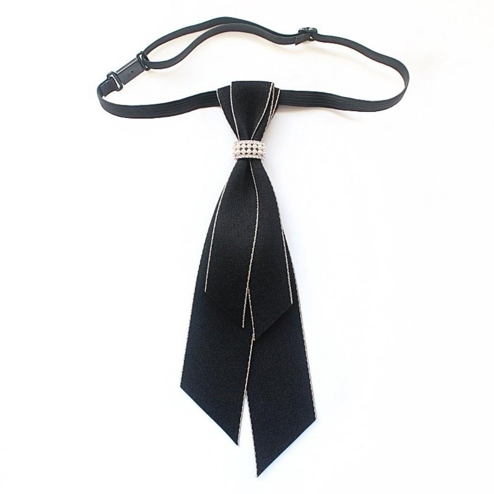 Fashion Vintage Fabric Bow Tie Pearl Adjustable Necktie Handmade Neck Decoration British Bowtie Collar