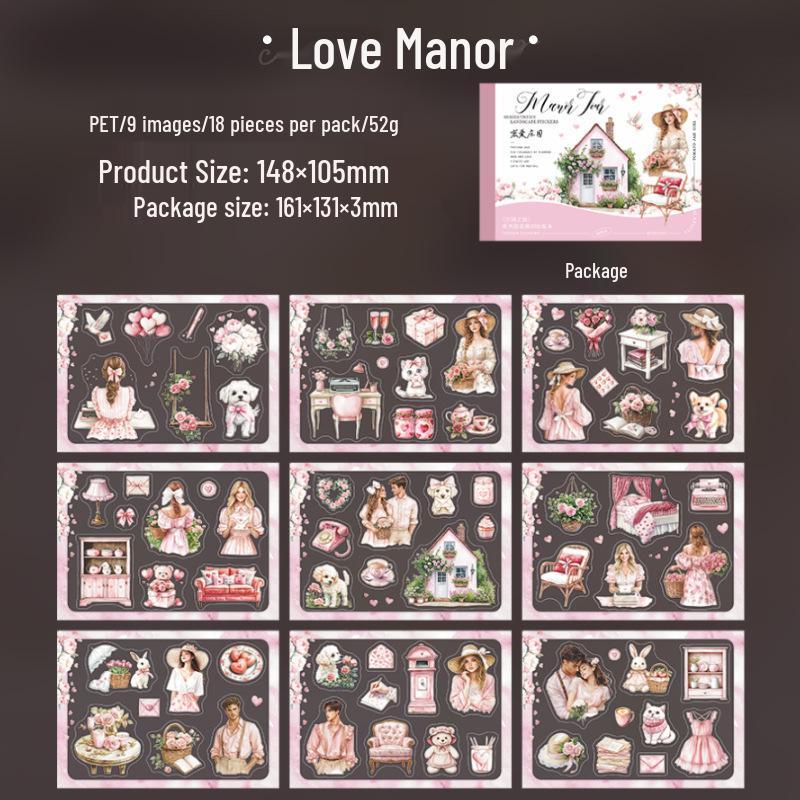 Manor Tour Series: Ketchup Girl Die-cut Sticker Book - Choose from 6 Themed Designs Including Plant Scenery