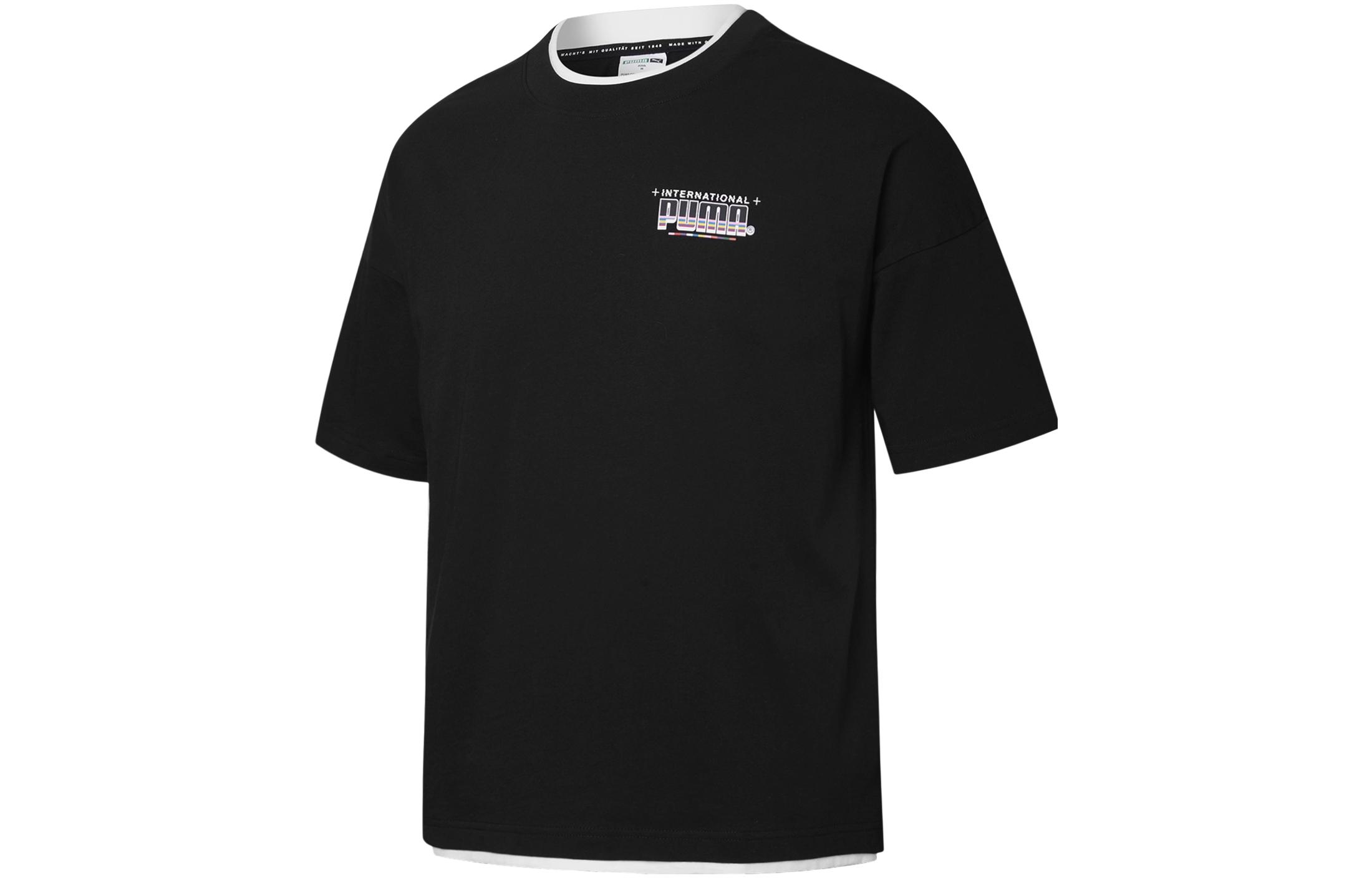 PUMA Set-in Sleeve T-Shirt Unisex Black 532257-01 S