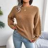 Solido Casual Allentato Donne Maglioni O Collo Autunno Inverno Manica Lanterna Pullover Per Le Donne Manica Lunga Maglione Lavorato A Maglia Top 23759