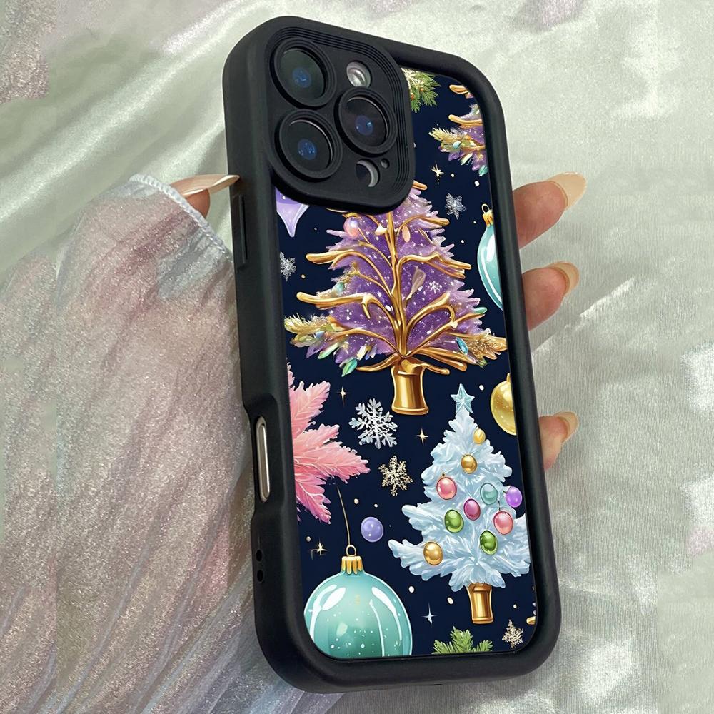 

JT133 Рождественское Искусство Новогоднее Дерево для iPhone 17 16 15 Pro Max Samsung S26 S25 S24 Ultra A17 A16 A07 A56 A06 Xiaomi 15T Redmi 15c 14c 13C Мягкий Чехол из ТПУ for iPhone 5/5s чёрный