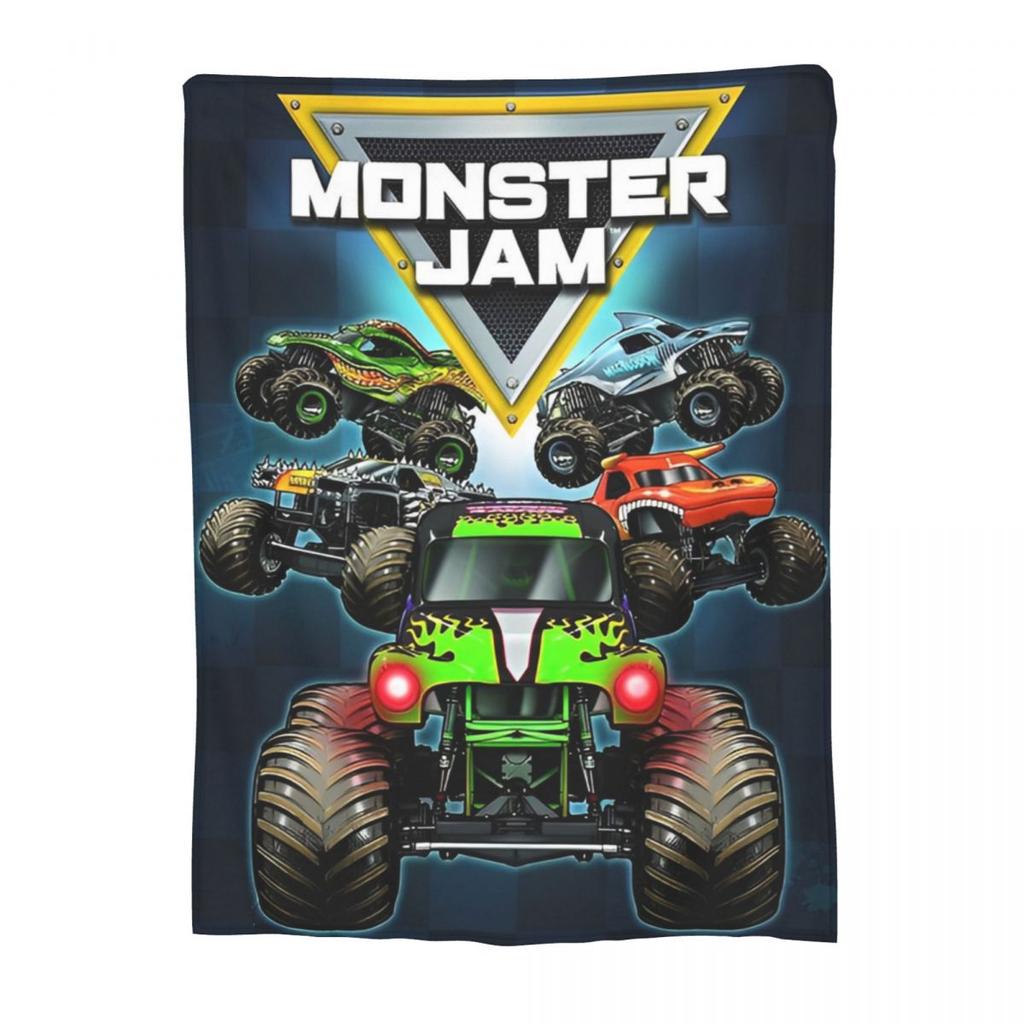 Monster Jam Grave Digger Truck Blanket Cover Wool Throw Blanket Home Couch Printed Soft Warm Bedsprea