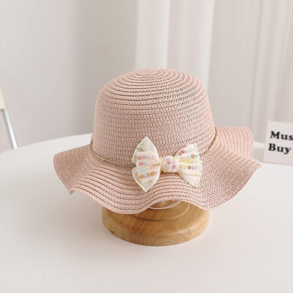 [Misia Luxury] Sun Hat, Hat, Cap, Straw Hat, Kids, Boys, Girls, Children, Summer, Beach, Outdoor, Breathable, Sun Protection, UV Protection, Ribbon,