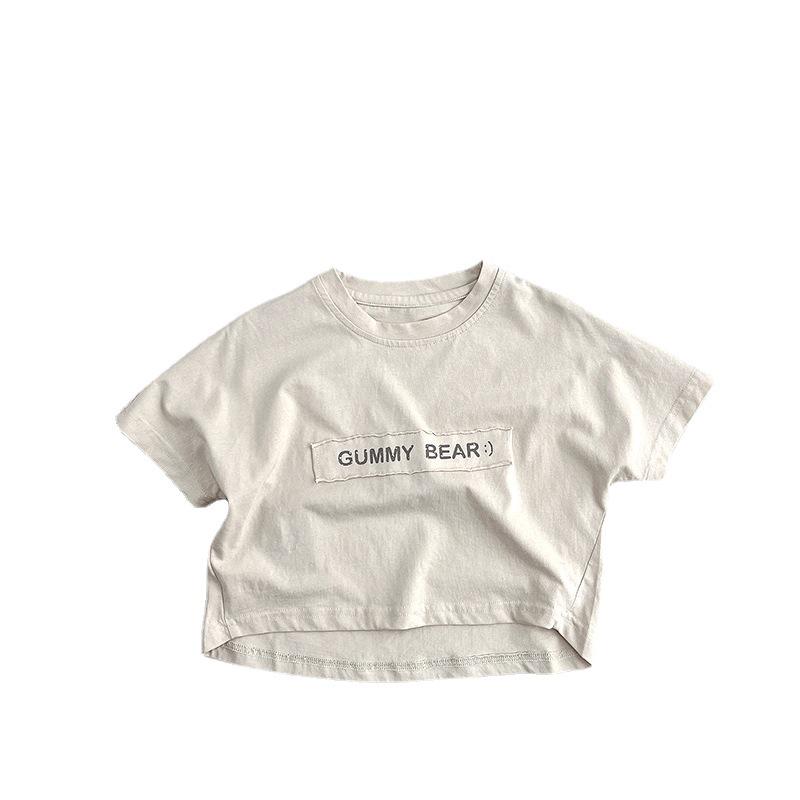 Charming Children's Short-Sleeve T-Shirt - Boys' Casual Fit, Girls' Stylish Japanese & Korean Design