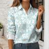 Women's Button Down Prints Shirt Long Sleeve Shirt Business Work Tops Casual With Pockets Jacket