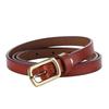 Genuine Leather Womens Belt Fashionable Twotone Cowhide Slim Waist Accessory With Alloy Buckle For Office