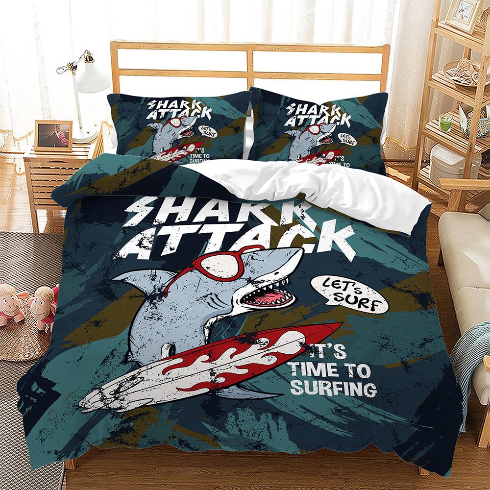 

Корова Черепаха Акула Собака Коала 3D Цифровая Печать Комплект Одеяла из Трех Предметов 135 * 200 (two-piece set) 90g