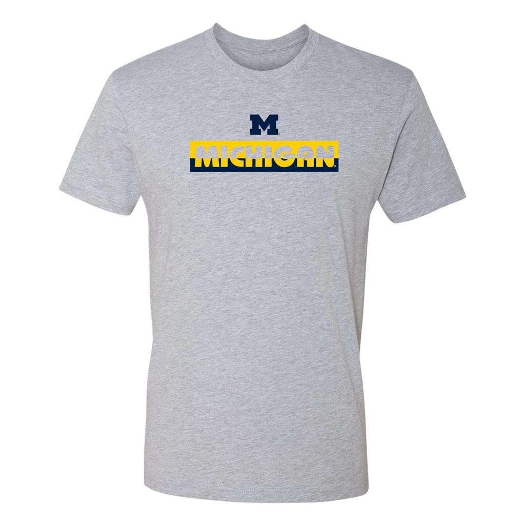 Michigan Wolverines Split Bar NLA T-Shirt - Heather Grey