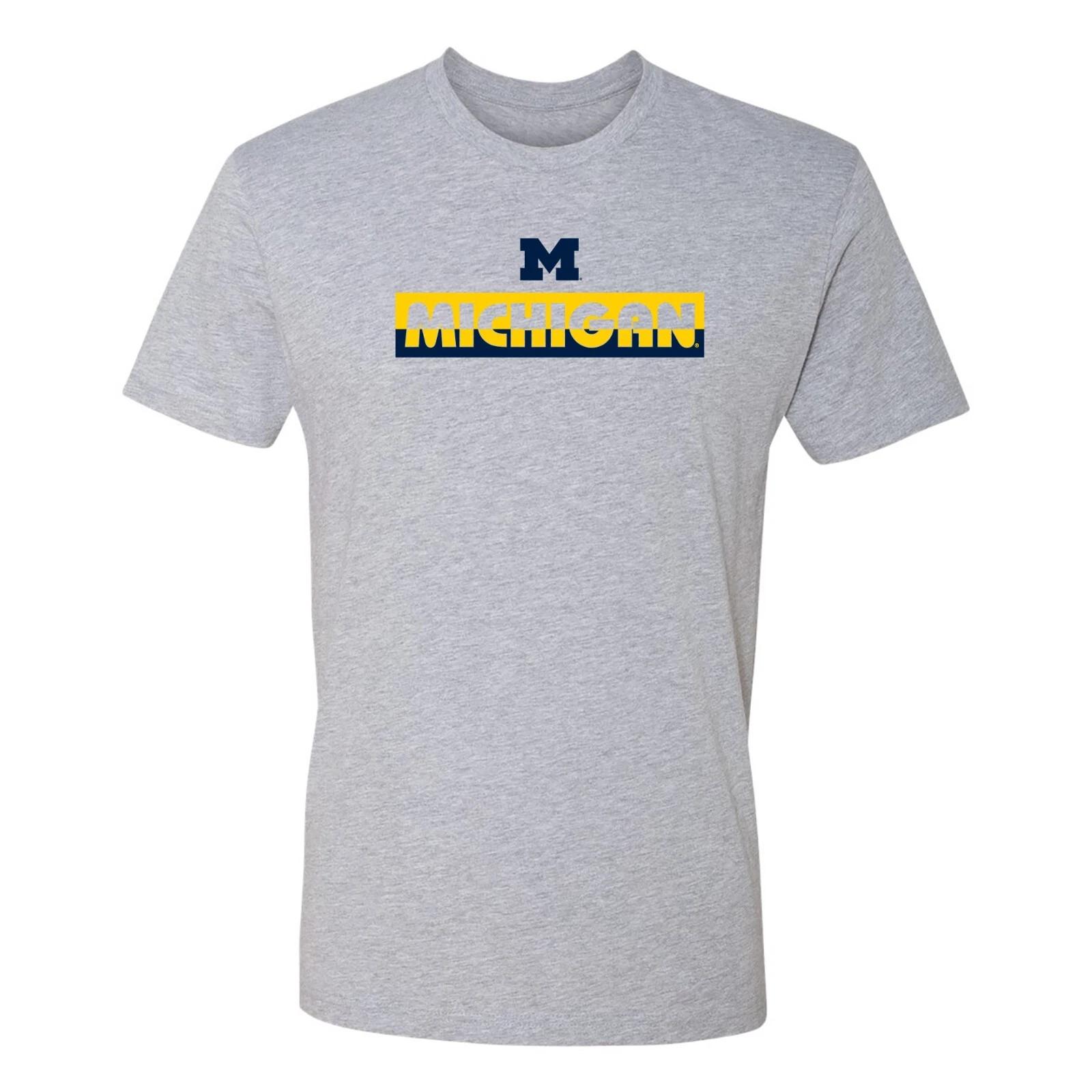 Michigan Wolverines Split Bar NLA T-Shirt - Heather Grey 2XL