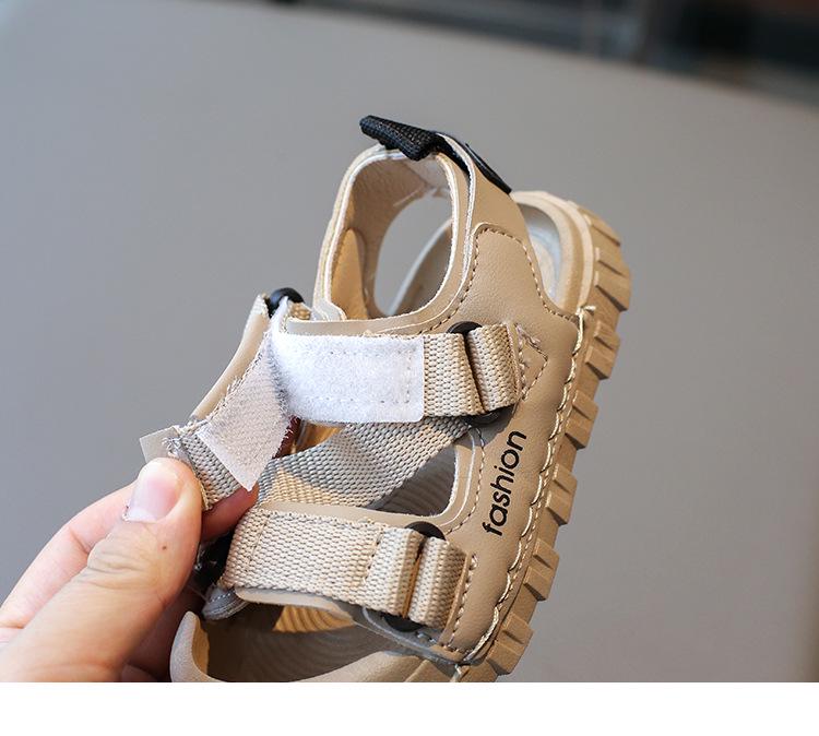 2025 Summer Kids' Closed-Toe Sport Sandals, Non-Slip Soft Sole, Korean Style Beach Shoes for Boys and Girls