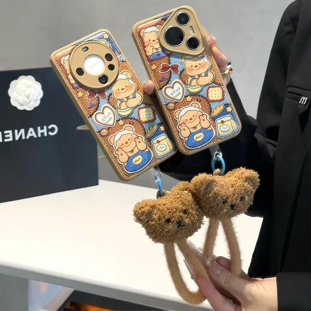 Cartoon Butter Toast Bear Applicable Apple 17Promax Mobile Phone Case IP16 Drum Air Cushion 15 Internet celebrities 14 Soft