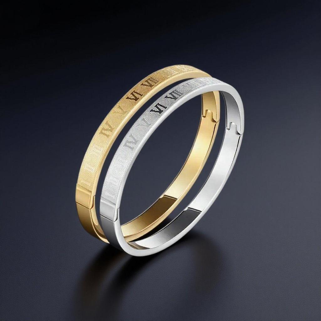 Women's Roman Numeral Titanium Steel Bracelet - High-End, Colorfast Retro Jewelry
