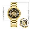 Herren Automatische Skelett Mechanische Uhr Steampunk Vintage Design Strassstein Uhr Business Casual Armbanduhr