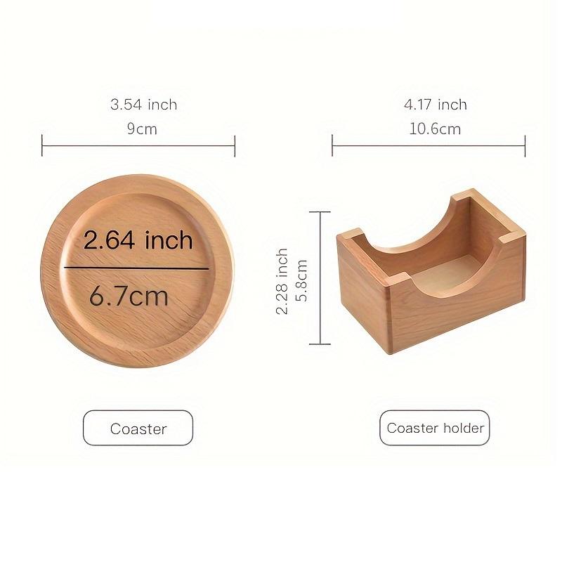 6pcs/1set Japanese Style Bamboo Coaster Set, Creative Minimalist Round Tea Cup Mat Heat Insulation Pad
