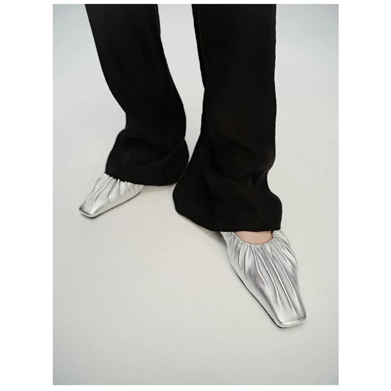 Shoes Woman Flats Low Heels Shallow Mouth Dress Rubber PU Shallow Mouth Low Heels Shoes Woman Flats Dress PU