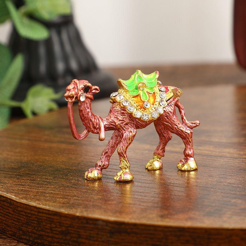 Vintage Ethnic Camel Jewelry Box Exquisite Luxury Desktop Camel Figurine Handmade Animal Trinket Box Display Holders