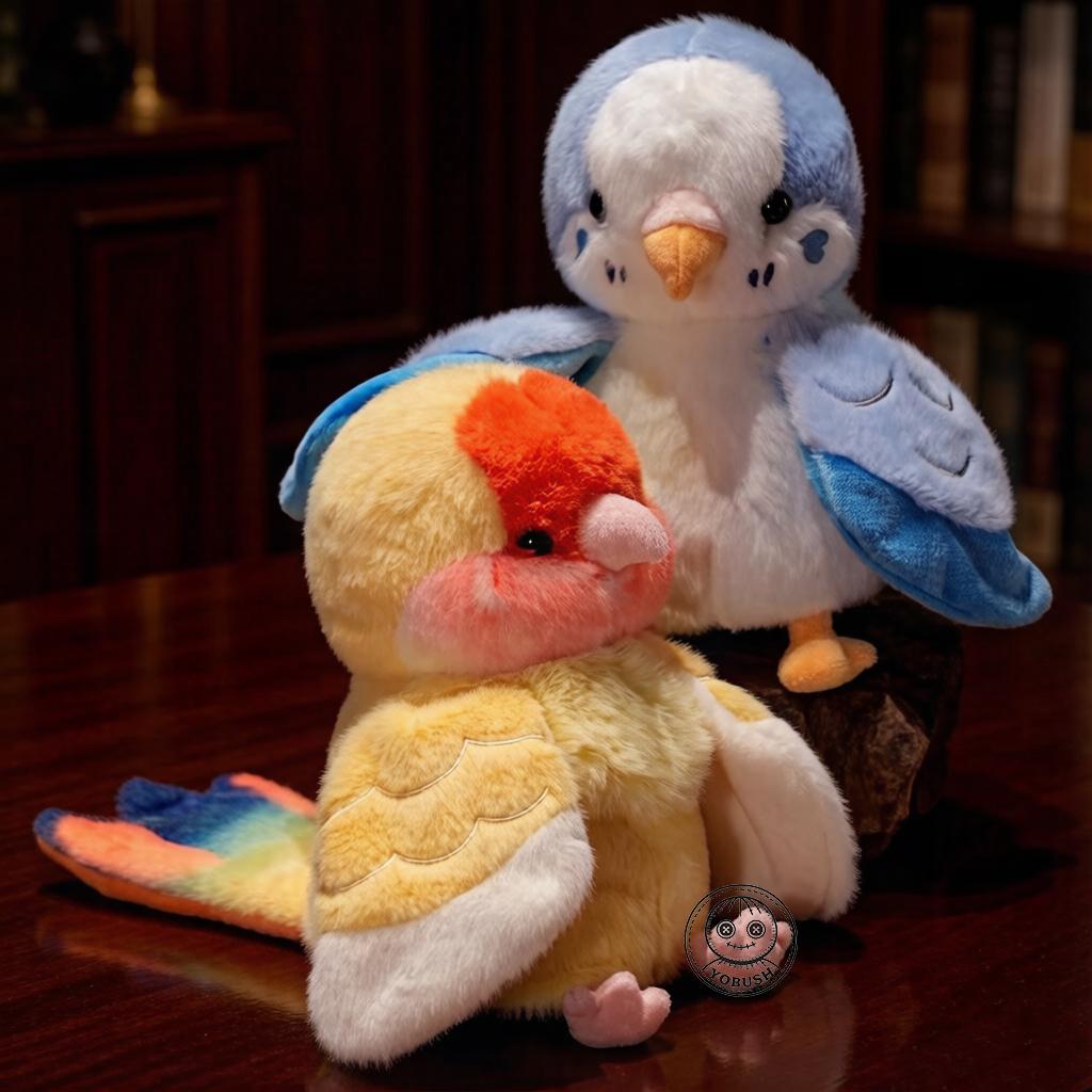 25cm Parrot Bird Doll Hand Puppet Plushie Stuffed Cartoon Animal Interactive Tell Story Education Prop Comforting Gift
