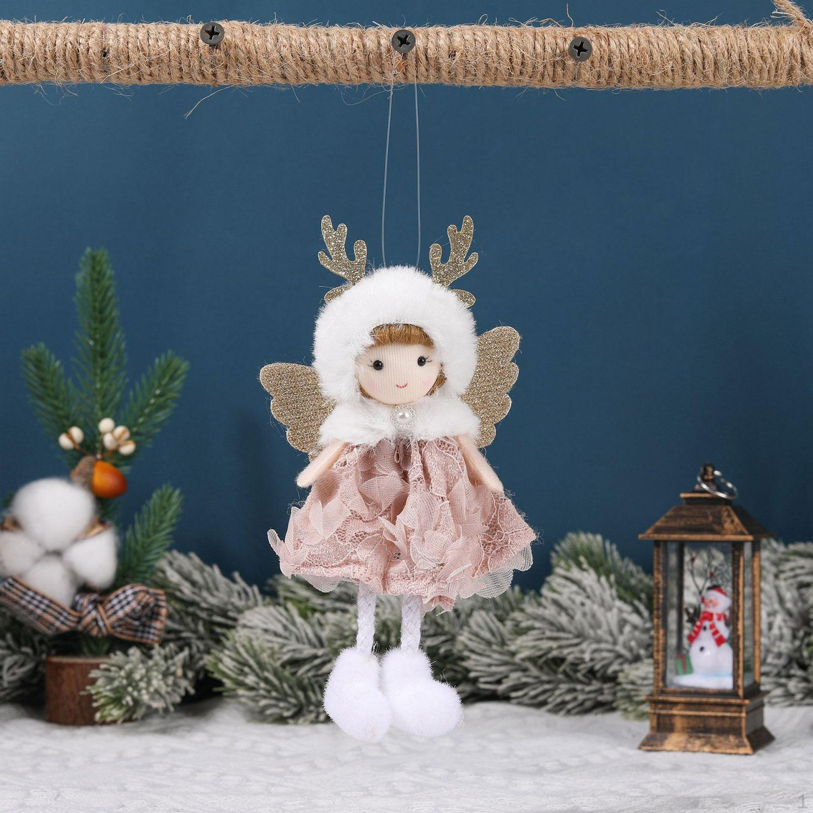 

Рождественская елка подвеска ангел кукла украшение чучело для празднования магазин розовый