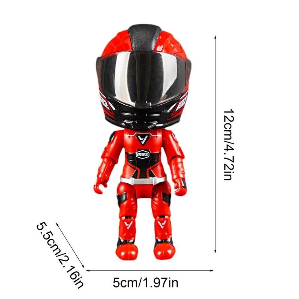 Deformation Helmet Simulated Motorcycle Rider Doll Movable Limbs Movable Figurine Model  Kids Toy