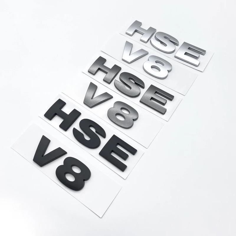 Auto 3D ABS V8 HSE Zadní kufr Slova Písmeno Logo Emblém Odznak Samolepka Samolepka pro Land Rover Discovery 3 4 Freelander 2 Příslušenství