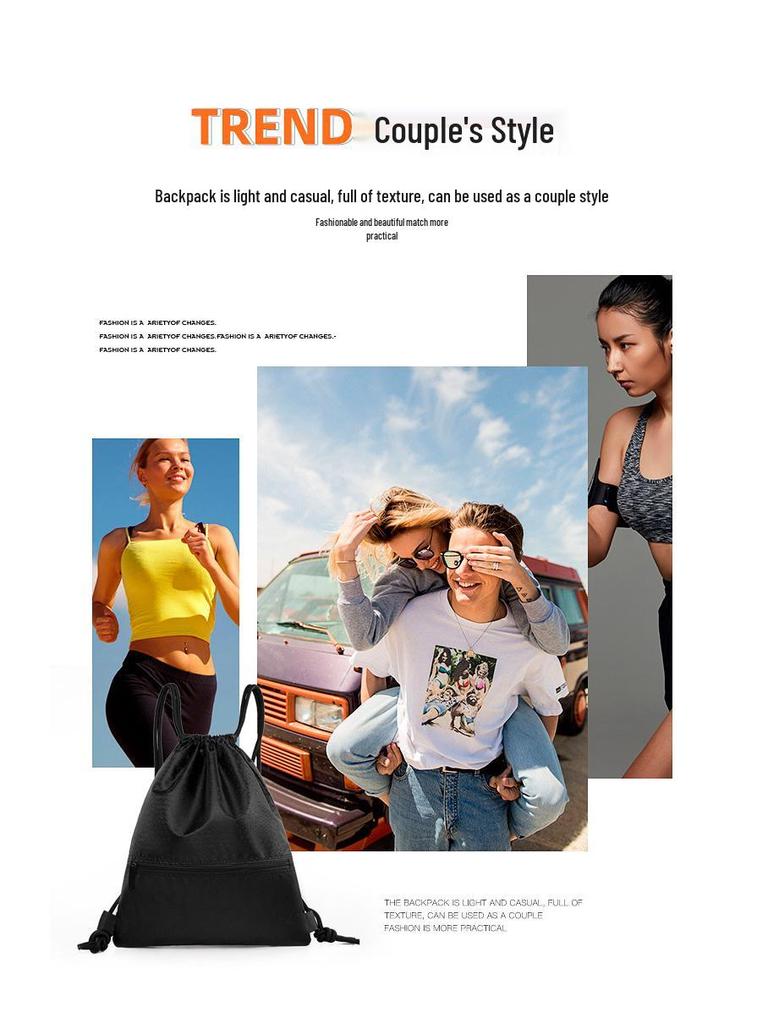 Large Capacity Outdoor Basketball Oxford Cloth Drawstring Backpack with Printed Logo